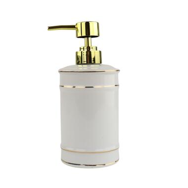 Orange85 Zeeppompje Zeepdispenser Wit en goud 450ml Keramiek Badkamer product