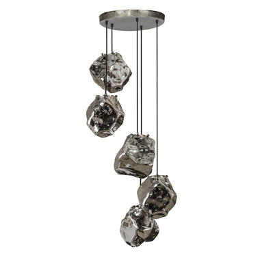 Giga Meubel Hanglamp 5-Lichts - Getrapt - Chromed Glas - Lamp Rock product