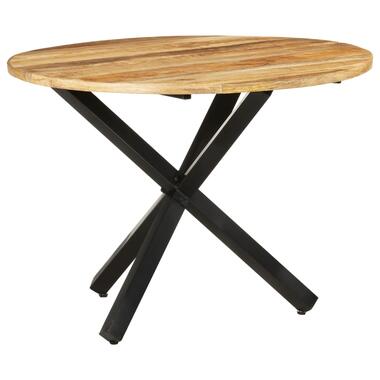 vidaXL Eettafel rond 100x100x75 cm ruw mangohout product