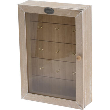 H&S Collection Sleutelkastje - naturel - hout - 19 x 27 cm product