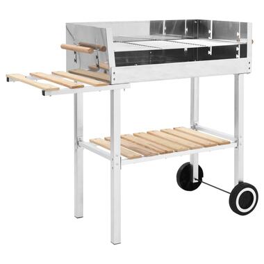 vidaXL Trolleybarbecue met 2 schappen houtskool XXL roestvrij staal product