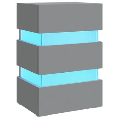 326846 vidaXL Nachtkastje LED 45x35x67 cm bewerkt hout grijs product