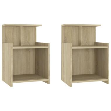 vidaXL Nachtkastjes 2 st 40x35x60 cm bewerkt hout sonoma eikenkleurig product