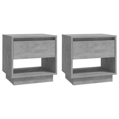 vidaXL Nachtkastjes 2 st 45x34x44 cm spaanplaat betongrijs product