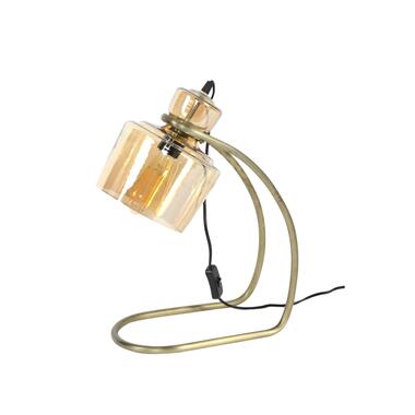 Hoyz - Tafellamp Sledepoot - Vintage Taffellamp - Industrieel - Metaal en Glas product