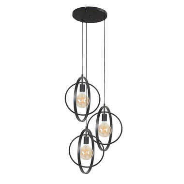 Hoyz - Hanglamp met 3 Lampen - Turn Around - Zwart - Industrieel product