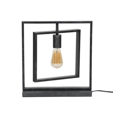 Giga Meubel Tafellamp 1-Lichts - Metaal - Vierkant - Draaibaar - Zwart product