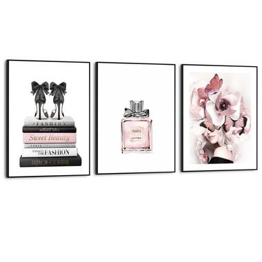 Schilderijen set - Pink Beauty - 40x30 cm Hout product