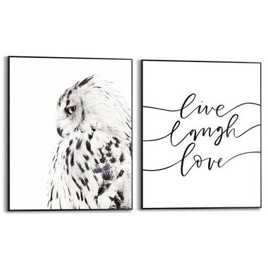 Schilderijen set - Lovely Owl - 50x40 cm Hout product