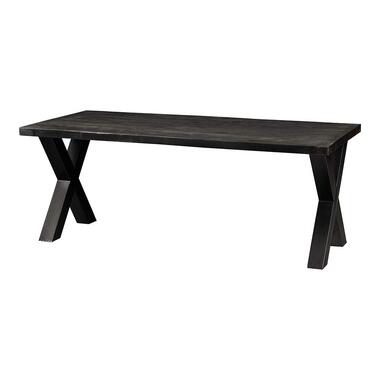 Mangohoutonline - Eettafel Columbus Black 160x90cm Rechthoekig - Zwart - Mahom product