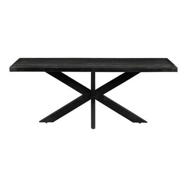 Mangohoutonline - Eettafel Memphis Black 180x100cm Rechthoekig - Zwart - Mahom product