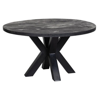 Mangohoutonline - Eettafel Madison Black Ø 120 Rond - Zwart - Mahom product