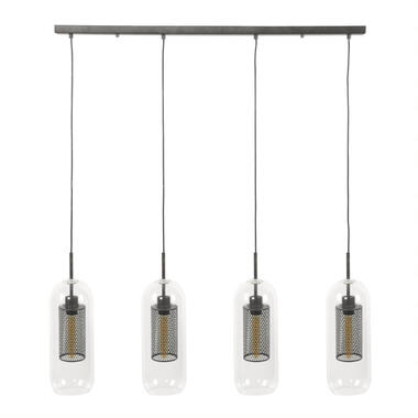 Giga Meubel Hanglamp 4-Lichts - Glas - Mesh - Cilinder - Ø15cm product