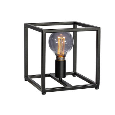 Giga Meubel Tafellamp Vierkant Metaal - Zwart - 22x22x23cm - Lamp Gofy product