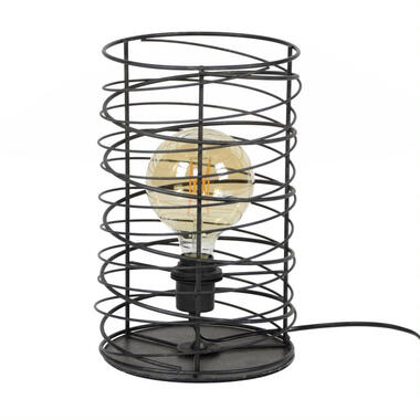 Giga Meubel Tafellamp 1-Lichts - Spiraal - Metaal - Zwart - Cilinder product