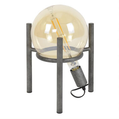 Giga Meubel Tafellamp Metaal - Oud Zilver - 28x28x34cm - Lamp Saturn product