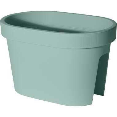 Balkon plantenpot - mintgroen - ovaal - kunststof - 40 x 25 cm product