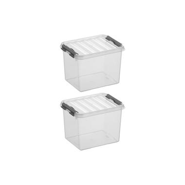 Q-line opbergbox 3L - Set van 2 - Transparant/grijs product