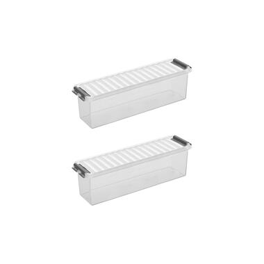 Q-line opbergbox 1,3L - Set van 2 - Transparant/grijs product
