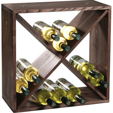 Kesper Wijnrek - hout - vierkant - staand - 24 flessen - 25 x 50 cm product