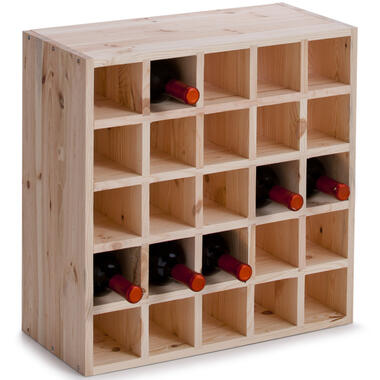Zeller Wijnrek - hout - vierkant - voor 25 flessen - 25 x 52 cm product