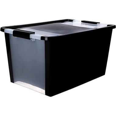 Kis Bi Opbergbox L - 40L - zwart/transparant product