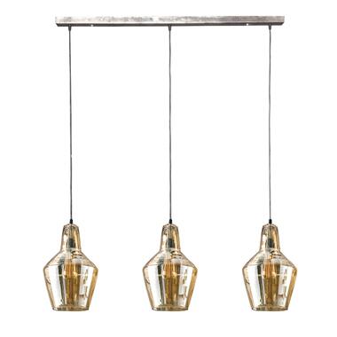 Hoyz - Hanglamp met 3 kegelvormige lampen - Amberkleurig glas product