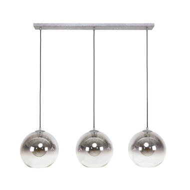 Industriële hanglamp Juliette 3-lichts smokey glass - Glas - Grijs product