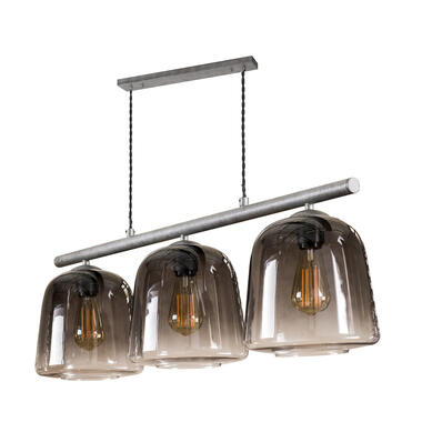 Industriële hanglamp Sophia 3-lichts Smokey Glass - Metaal - Grijs product
