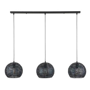 Hanglamp industrieel Armoor 3-lichts zwart bruin 30x128x150 cm Zwart bruin product