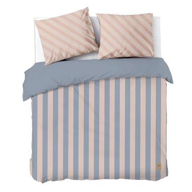 Dindi Home - Dekbedovertrek Chunky Stripes - 240x220 cm - Blauw / Roze product