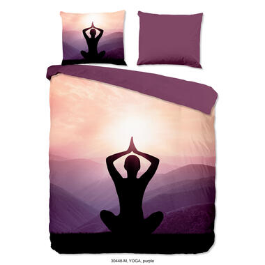 Pure Dekbedovertrek "yoga / buddha" - Paars - (200x200/220 cm) - Microfiber product