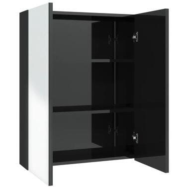 vidaXL Badkamerkast met spiegel 60x15x75 cm MDF glanzend zwart product