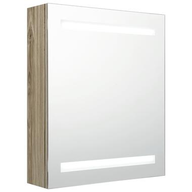 vidaXL Badkamerkast met spiegel en LED 50x14x60 cm eikenkleurig product