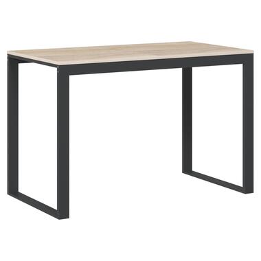 vidaXL Computerbureau 110x60x73 cm spaanplaat zwart en eikenkleurig product