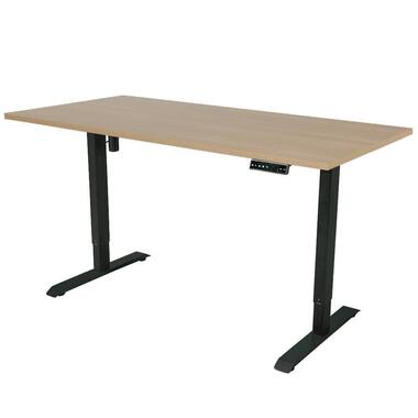 Elektrisch verstelbaar bureau - 180x80 cm - Single motor - Zwart / Eiken product