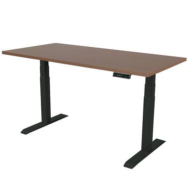 Elektrisch verstelbaar bureau - 160x80 cm - Dual motor - Zwart / Donker eiken product