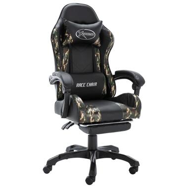 vidaXL Racestoel met voetensteun kunstleer zwart en camouflage product