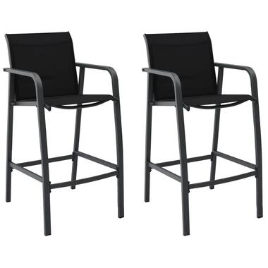 vidaXL Tuinbarstoelen 2 st textileen zwart product
