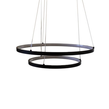 Ring hanglamp Elaine metaal zwart 2 cirkels - Metaal - Zwart product