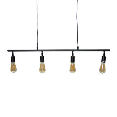 Industriële hanglamp Glenn 4-lichts zwart metaal - 6x102x12 cm - Metaal - Zwart product