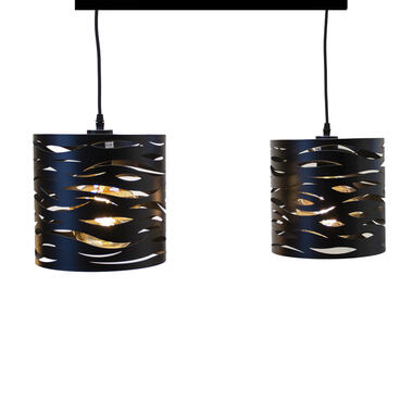 Industriële hanglamp Freckle 2-lichts zwart - 24x24x140 cm - Metaal - Zwart product