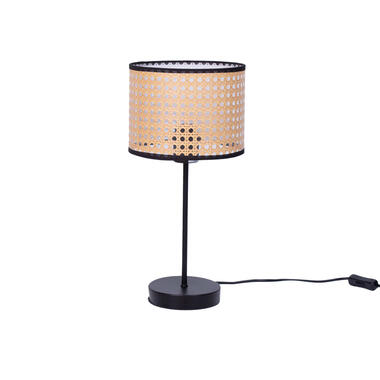 Rotan-look tafellamp Airen rond - 20x20x42 cm - Metaal - Goudkleurig product