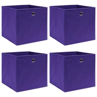 vidaXL Opbergboxen 4 st 28x28x28 cm nonwoven stof paars product