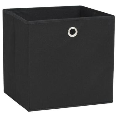 vidaXL Opbergboxen 4 st 28x28x28 cm nonwoven stof zwart product