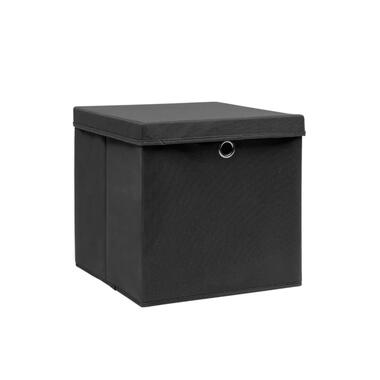 vidaXL Opbergboxen met deksel 4 st 28x28x28 cm zwart product