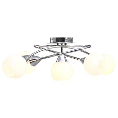 vidaXL Plafondlamp met keramieken bolvormige kappen voor 5xE14 wit product