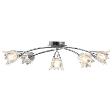 vidaXL Plafondlamp met glazen tulpvormige kappen 5xE14 transparant product