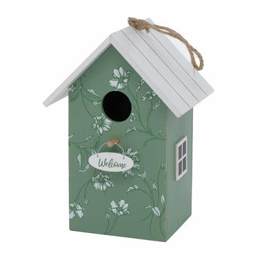 Boltze Vogelhuisje - groen met wit - houten nestkastje - 22 cm product