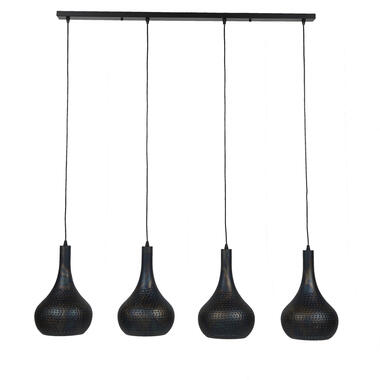Hanglamp 4-lichts Zwart/Bruin - 130x25x150cm - Kegelvormig product